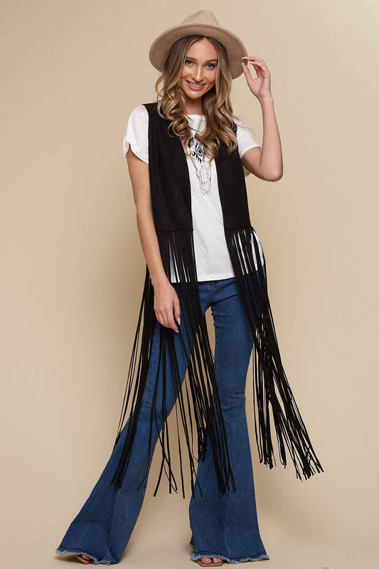 The Lainey Fringe Vest - the friday collective